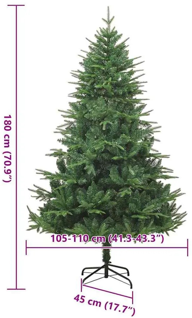 Mesterséges, előre világított karácsonyi fa Zöld 180 cm