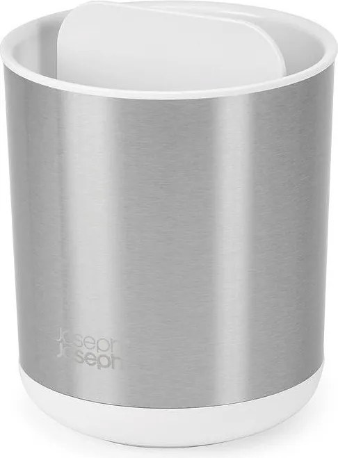 Ezüstszínű rozsdamentes acél fogkefetartó pohár Duo Steel – Joseph Joseph