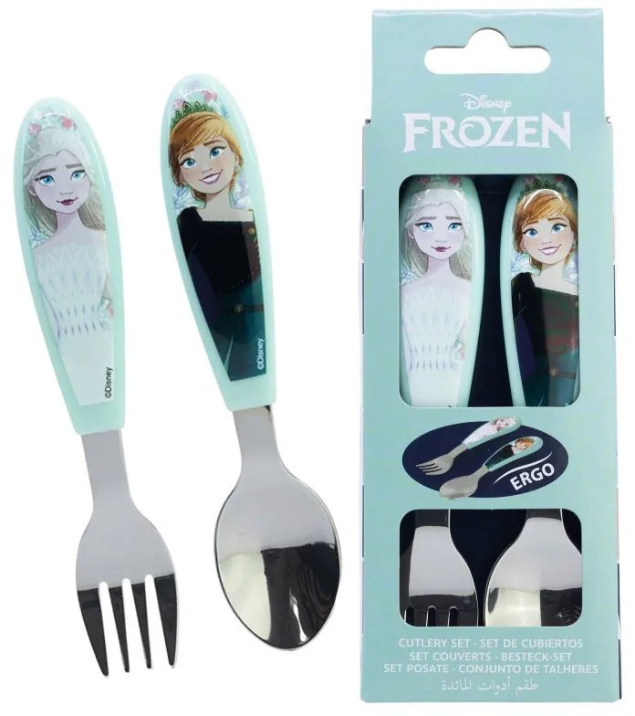 Disney Jégvarázs Snowy Tale fém ergo evőeszköz készlet - 2 darabos