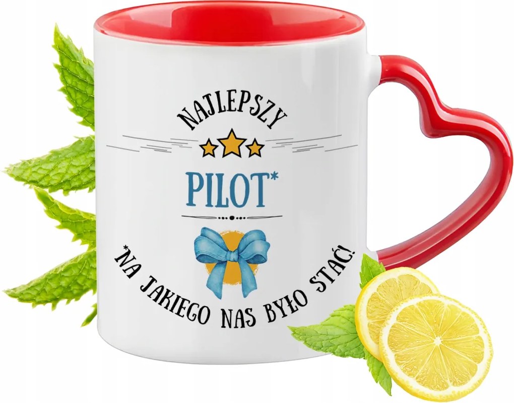 Pilóta bögre piros, szív alakú füllel Ajándék