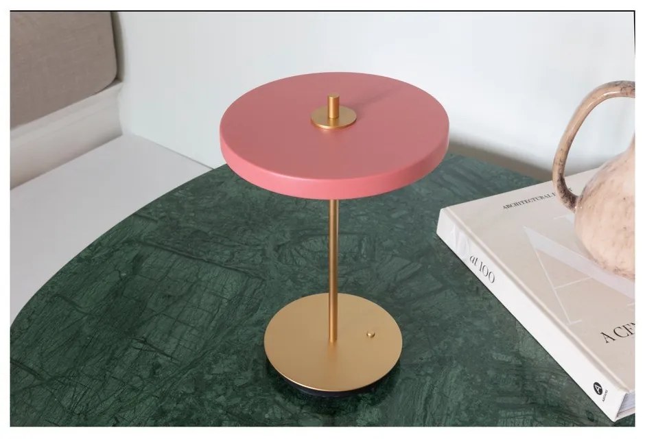 Rózsaszín LED dimmelhető asztali lámpa fém búrával (magasság 31 cm) Asteria Move – UMAGE