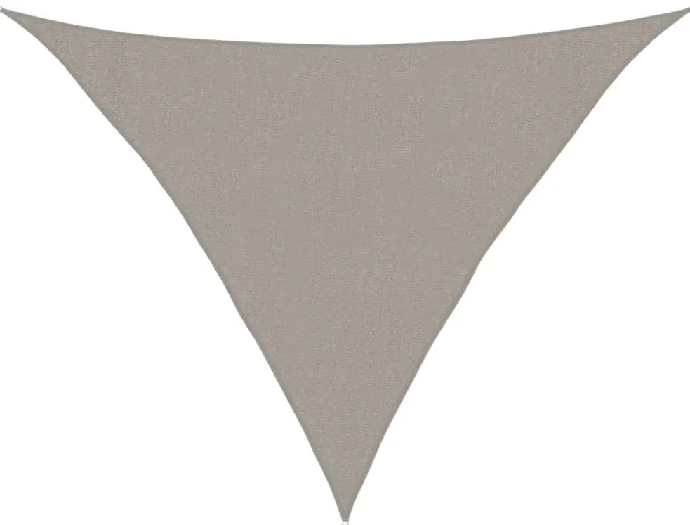 világosszürke háromszög alakú HDPE napvitorla 160 g/m² 3x3x4,2m