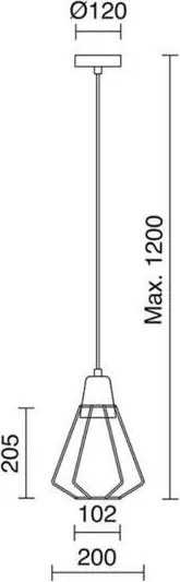 Novolux ELGA 684A-G05X1A-02 Függőlámpa 1x60W/E27 IP20
