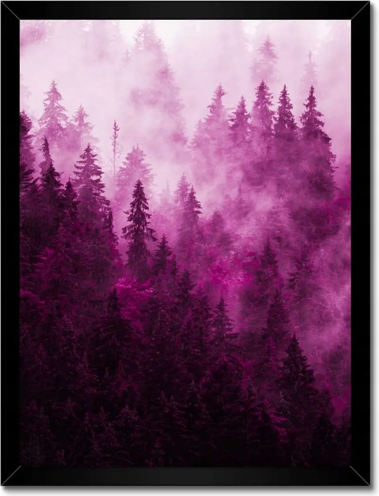 Poszter fekete keretben 30x40 Tájkép Rózsa Hegyek Köd