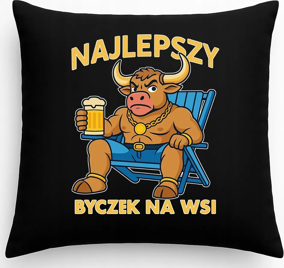 Férfi párna Vidéken a legjobb bika fekete dekoratív