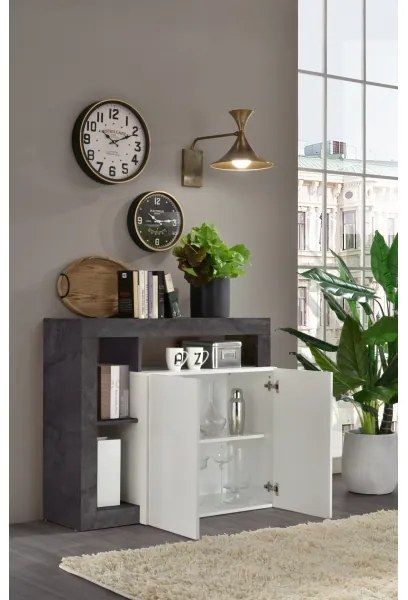 Komód LENOR fehér/antracit