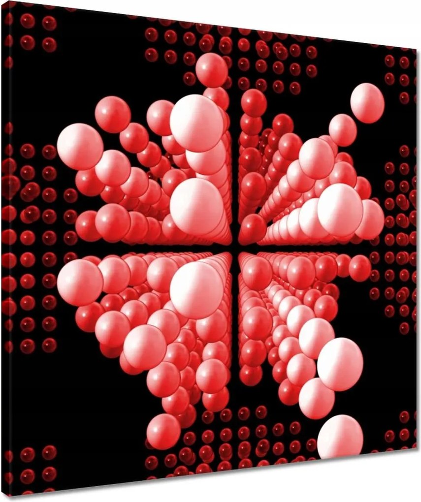 Vászonkép 50x50 Piros Mátrix golyók