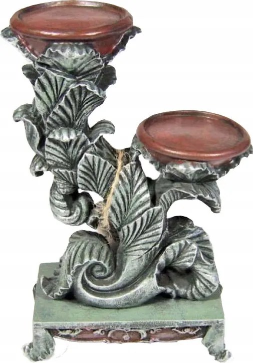 Álló gyertyatartó barna-ezüst színben 27x17