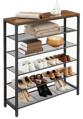 DAVOR cipőtartó, barna/fekete