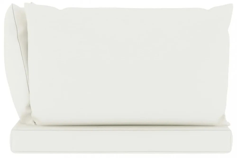 3 db krémfehér szövet raklapkanapé-párna