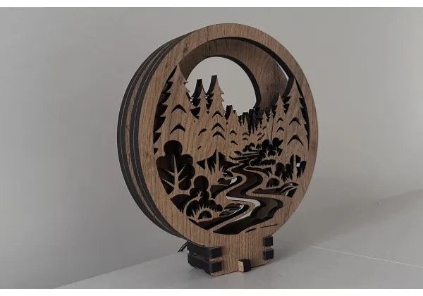 Li-Go 23580/DUB2 - LED Fényerőszabályozható asztali dekorációs lámpa LED/12W/230V 20x22 cm tölgy/fényes