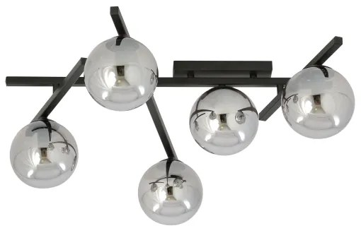 Mennyezeti lámpa SMART 5xE14/10W/230V fekete/szürke