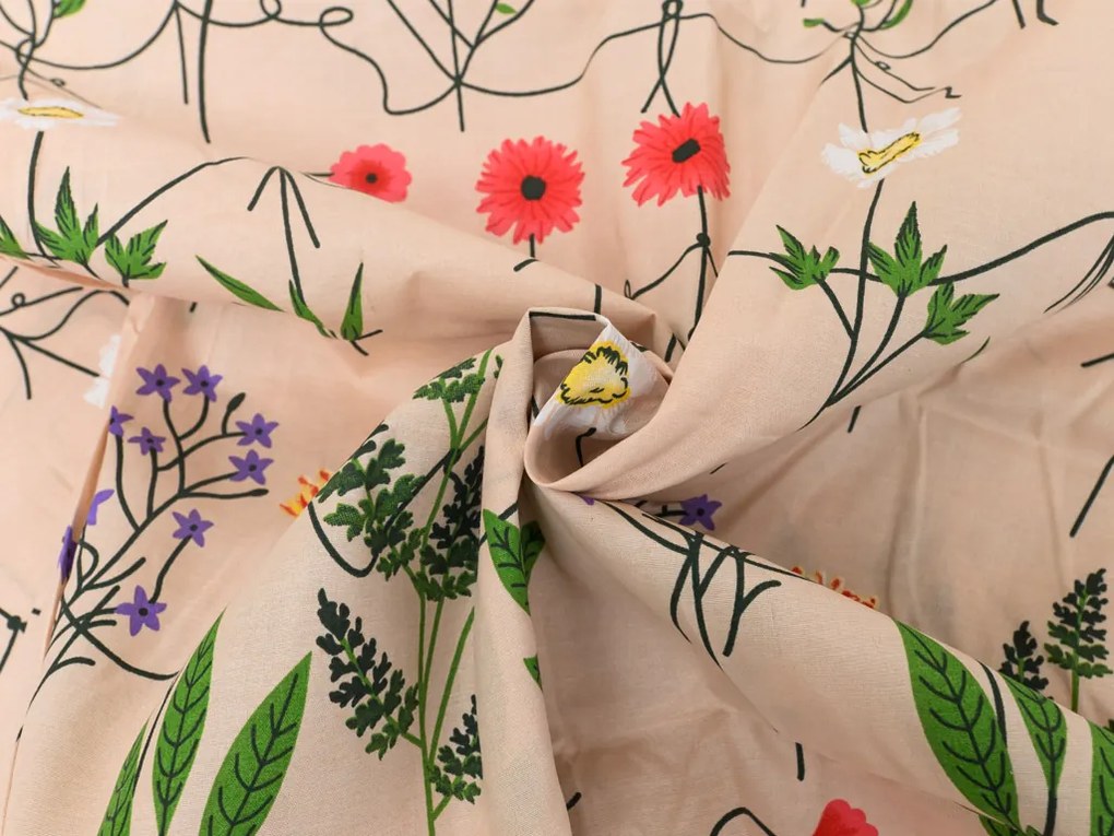 HERBAR BLEND bézs pamut ágyneműhuzat Ágyneműhuzat mérete: 70 x 90 cm | 140 x 220 cm