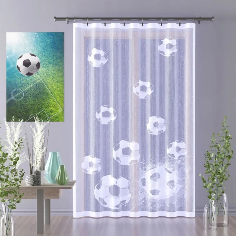 Függöny jacquard panel gyerek foci Vice Versa Negro 150x250 cm