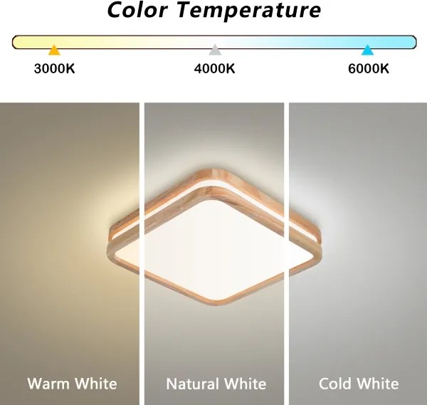 Brilagi -LED Mennyezeti lámpa MOLINA SQUARE LED/32W/230V 3000/4000/6000K tölgy 30x30 cm