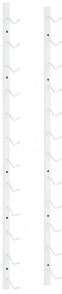 fehér vas falra szerelhető bortartó állvány 12 palacknak