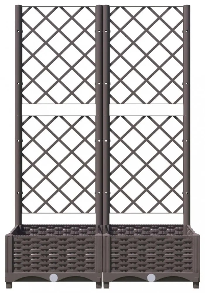 barna polipropilén rácsos kerti ültetőláda 80 x 40 x 121,5 cm