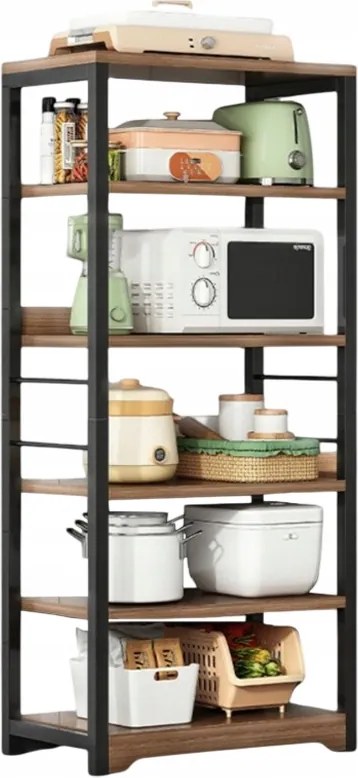 Ipari Könyvespolc Álló 160X30X60CM Magas 5 Szintes Loft Polc Fém