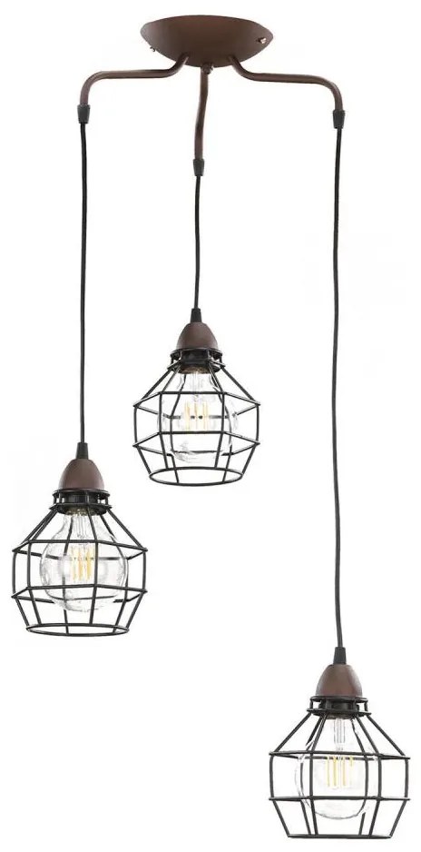 ONLI - Csillár zsinóron PÓK 3xE27/15W/230V fekete/barna