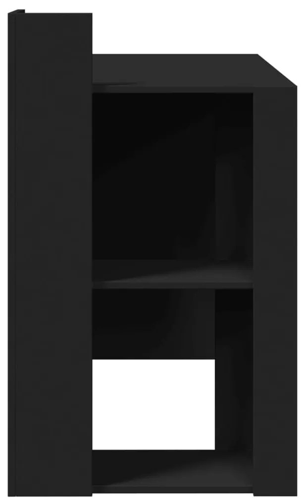fekete szerelt fa irodai asztal 103,5 x 56,5 x 94 cm