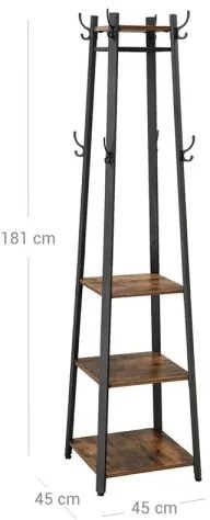 LINEA álló fogas, fekete/barna