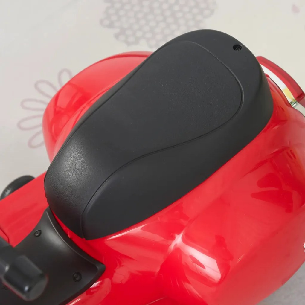 HOMCOM Elektromos gyerekmotor vespa, LED fénnyel, hanggal, 18-36 hónapos korú, piros