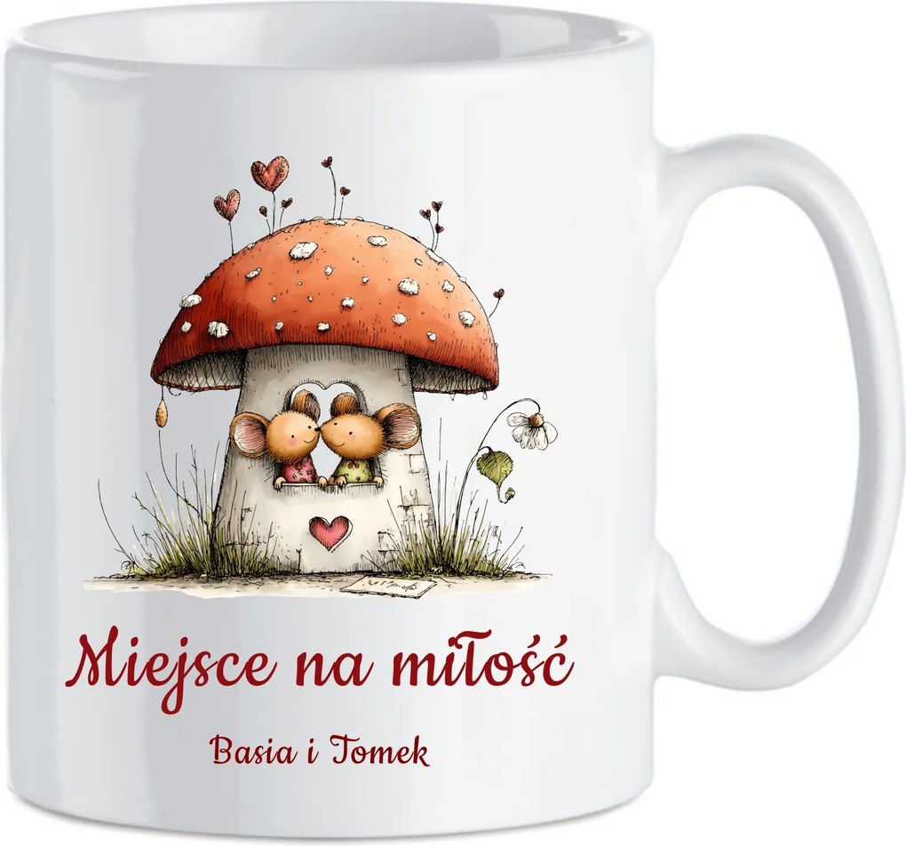 Kerámia bögre Személyre szabott Valentin napi ajándék Két egér Név