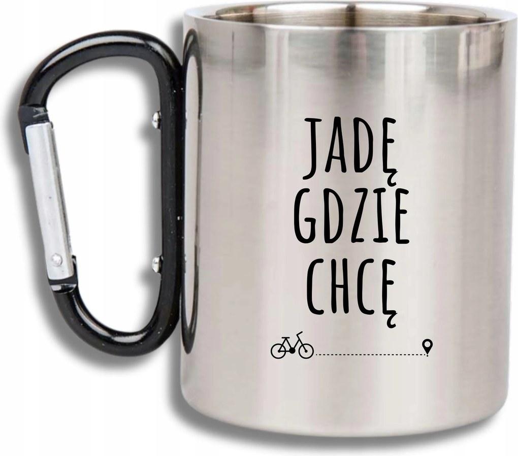 Bögre Acél Fül Karabiner Kerékpáros Vicces Oda Megyek, Ahová Akarok