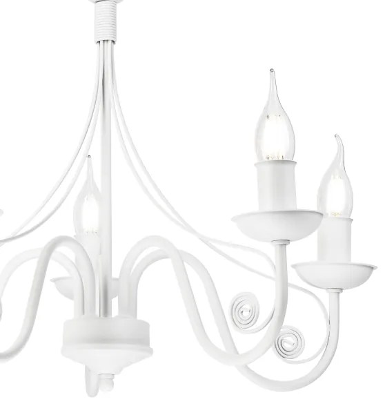 Csillár láncon DONATO 5xE14/40W/230V fehér