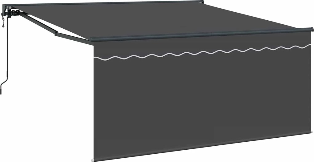 vidaXL Behúzható napellenző Antracit 350 x 250 cm Pamut és Alumínium