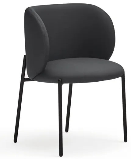 Fekete kárpitozott étkezőfotel szett 2 db-os Mogi – Teulat