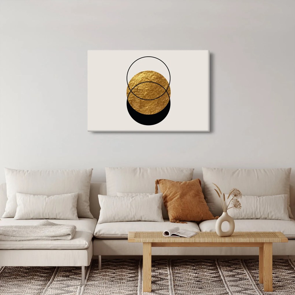 Kép - Absztrakció arany és fehér N⁰2 (90x60 cm)