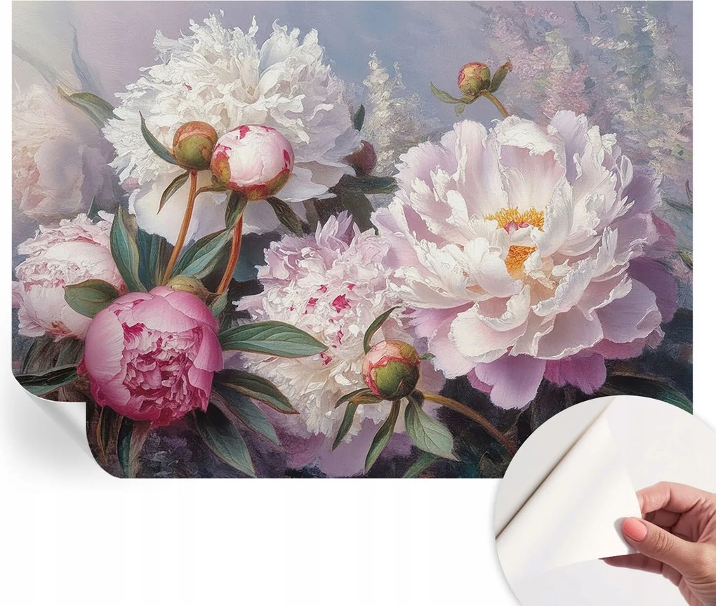 Öntapadós fali fotótapéta Hálószobába Bazsarózsa csokor 208x146 cm