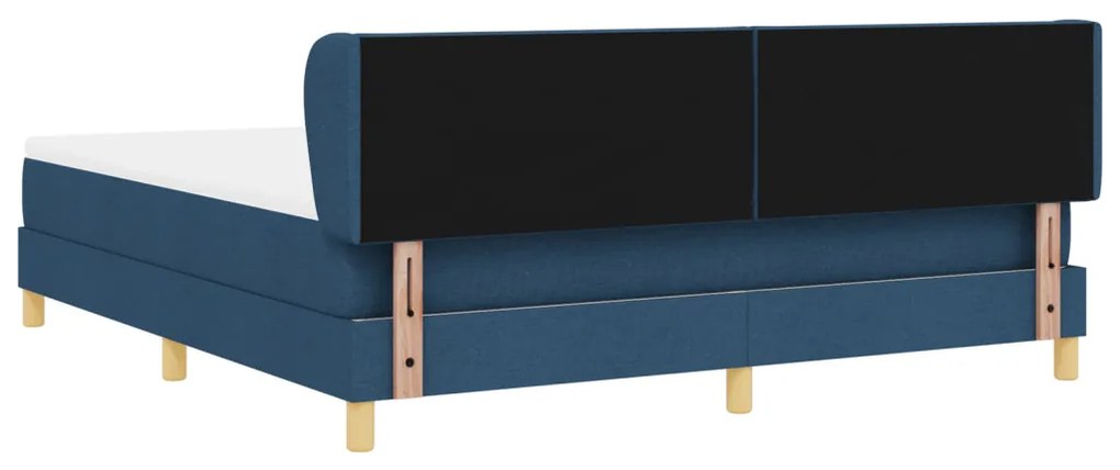 Boxspring Ágy Mattal - Kék, 180x200 cm, Szövet