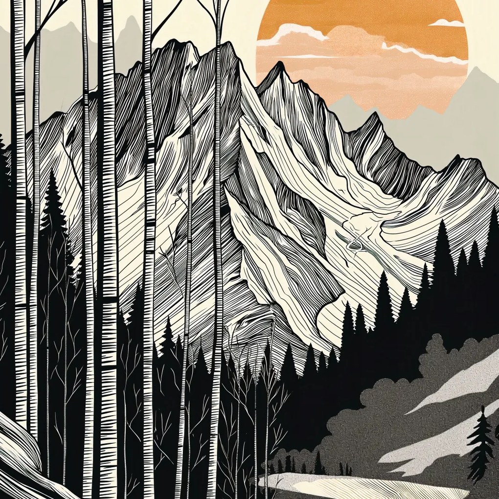 Poszter 60x60cm Hegyi fa