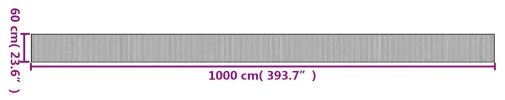 négyszögletű világos természetes bambusz szőnyeg 60 x 1000 cm