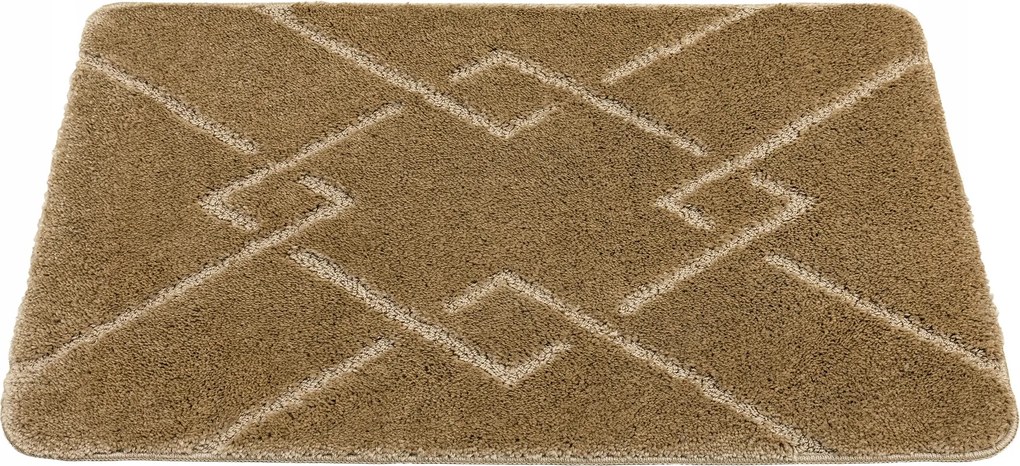 Fürdőszobaszőnyeg Csúszásgátló Rombusz Bézs Puha Moreno 60x100 cm