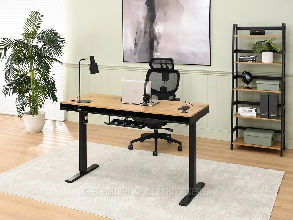 PC asztal Osto 140 (fekete tölgy + fekete). 1109839