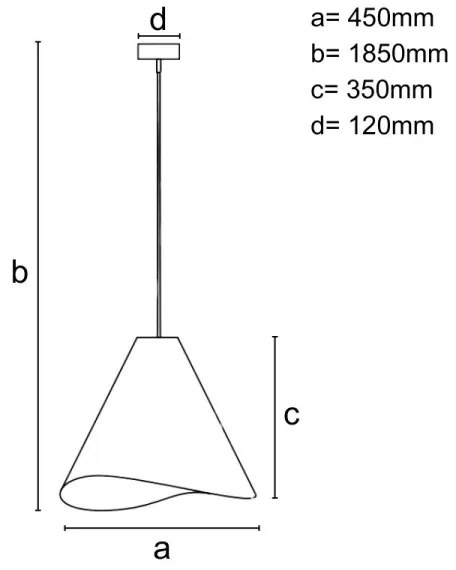 Tömörfa függőlámpa kábelen 1xE27/60W/230V, átmérő 45 cm, tömör diófa/kaucsukfa