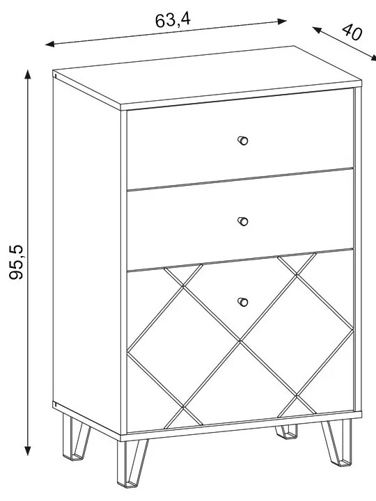 Szekrény Craft Tobacco / grafit színkombinációban – BILBAO BL18