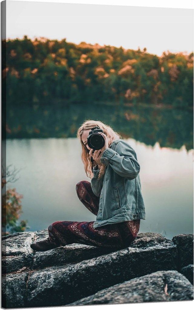 Vászonkép Emberek Nő fényképezőgéppel 50x80 cm