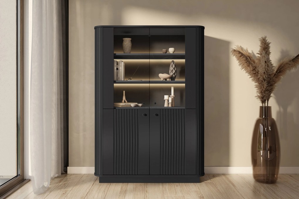 Vesper vitrin - fekete / fekete fogantyúk