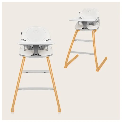 Lionelo - Gyerek étkezőszék 2 az 1-ben DALIA fehér/szürke