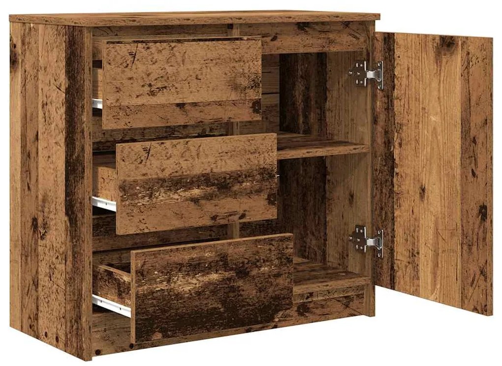 antik fa szerelt fa tálalószekrény fiókos 71x35x65 cm
