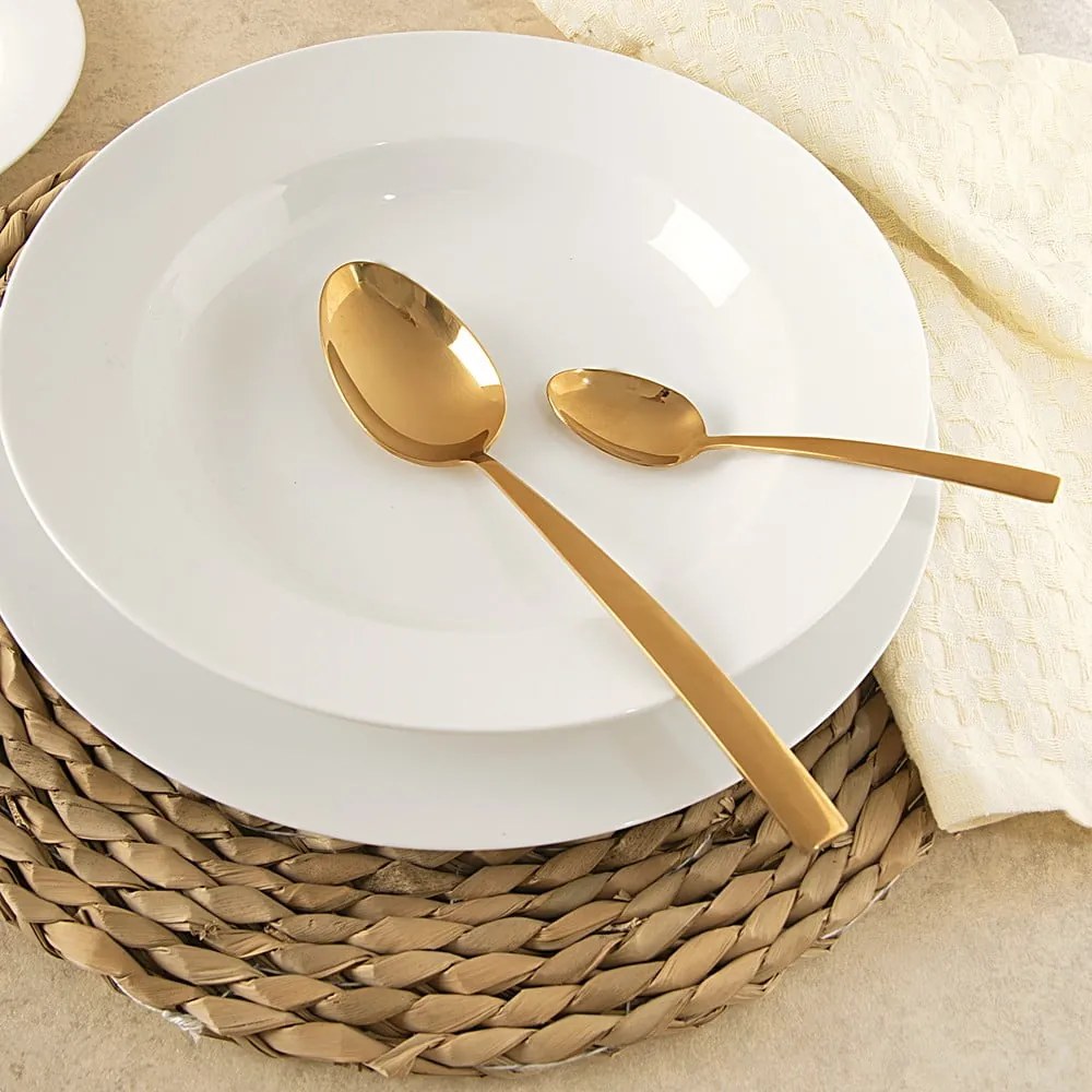 Aranyszínű rozsdamentes acél evőeszköz készlet 24 db-os Gold – Orion