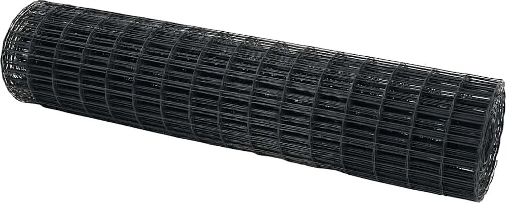 vidaXL Európai Kerítés Szürke 1 x 10 m PVC-bevonatú vas
