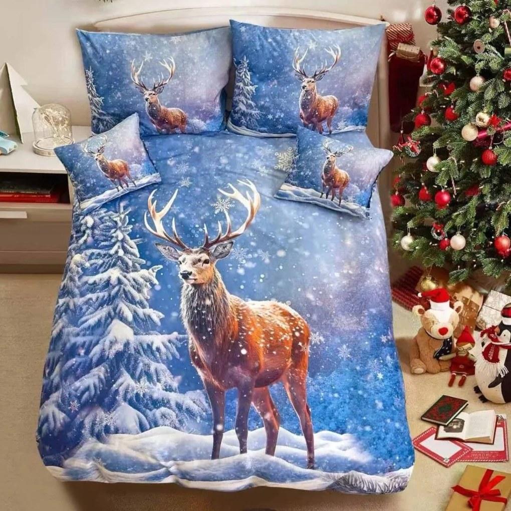 3 részes ágyneműhuzat Polycotton Karácsonyi Fehérfa 200x140cm+90x70cm TiaHome