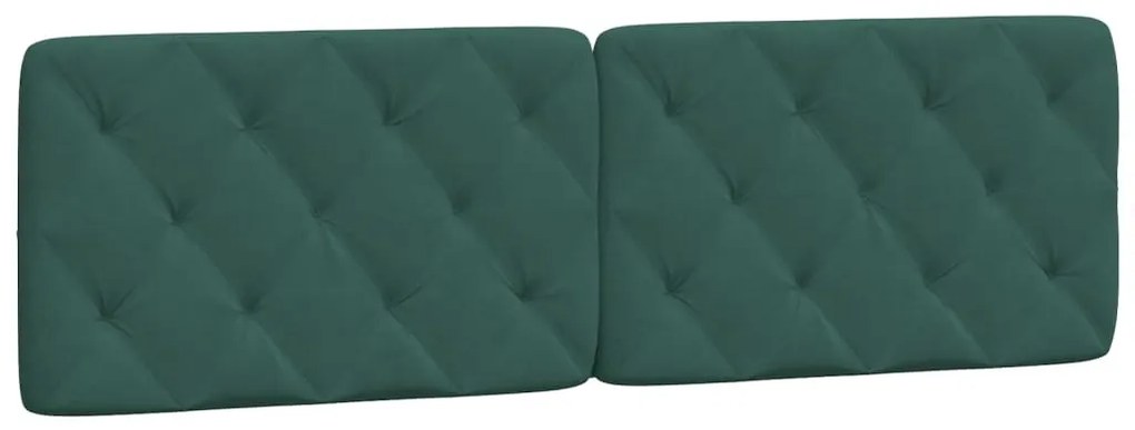 sötétzöld bársony ágykeret LED-ekkel matrac nélkül 160 x 200 cm