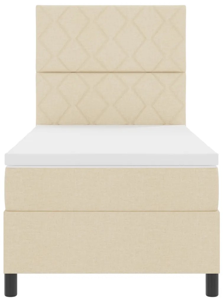 Boxspring ágy matraccal Bézs 90x200 cm Szövet