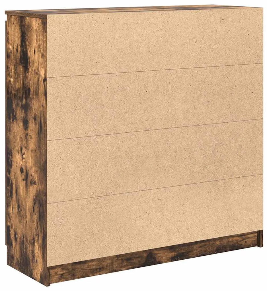 füstölt tölgy szerelt fa tálalószekrény fiókos 100,5x35x98,5 cm
